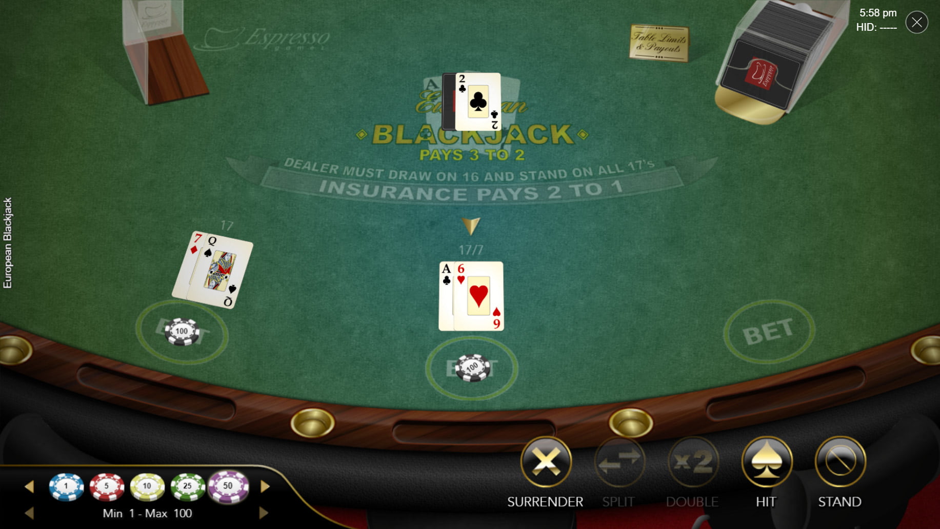 Blackjack europejski